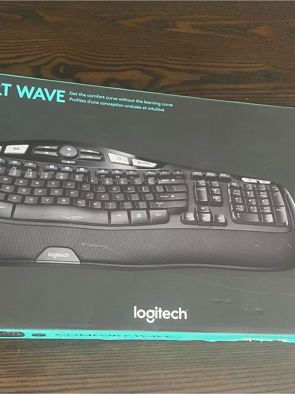 Logitech Black Wave-Shaped Ergonomic Keyboard MK550